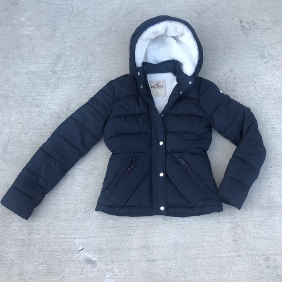 navy hollister jacket